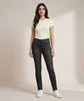 HR Clothing Women's Slim Fit Denim Jeans-LJP-0027–Mate-Black