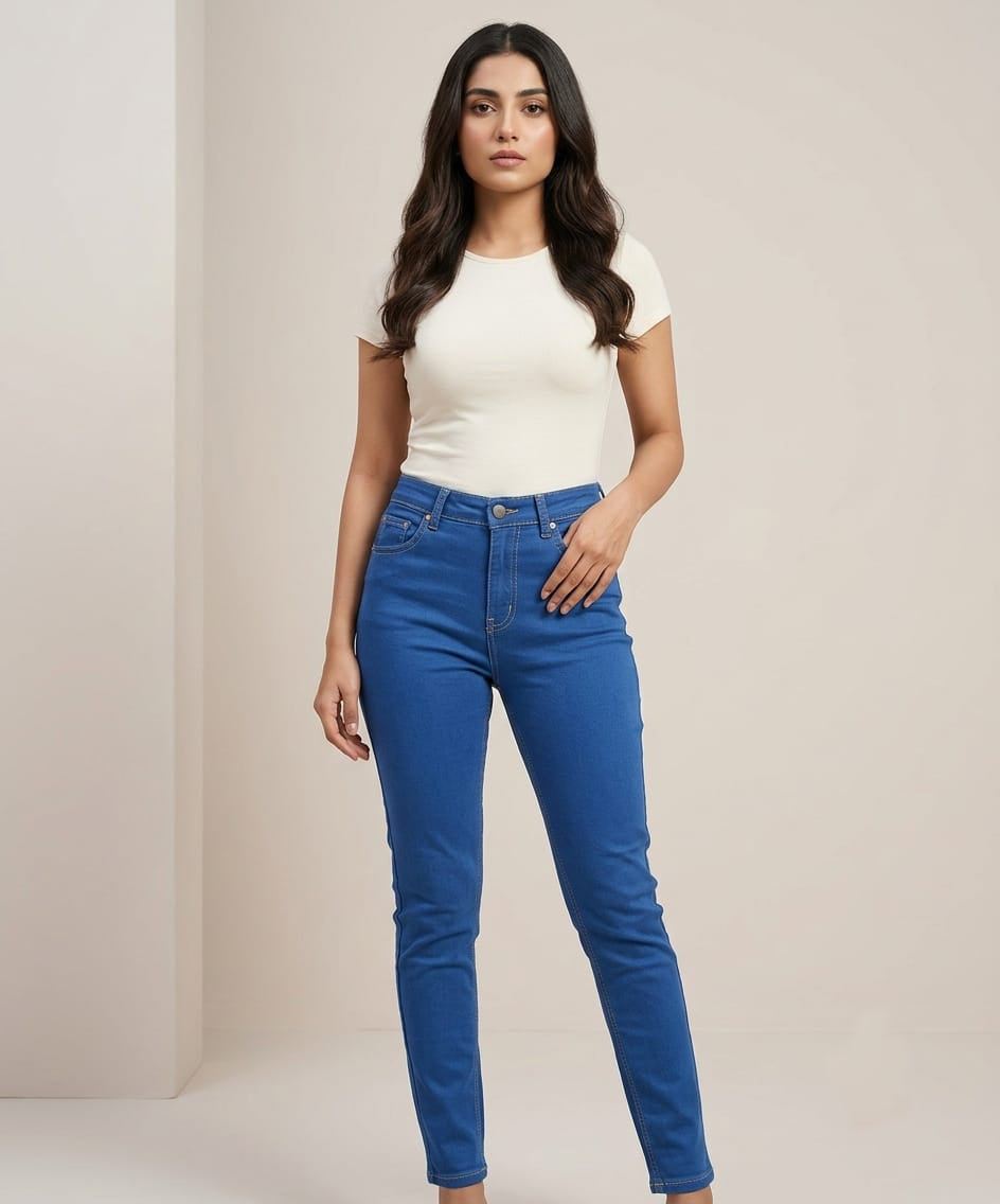 HR Clothing Women's Slim Fit Denim Jeans-LJP-0041–Ink-Blue
