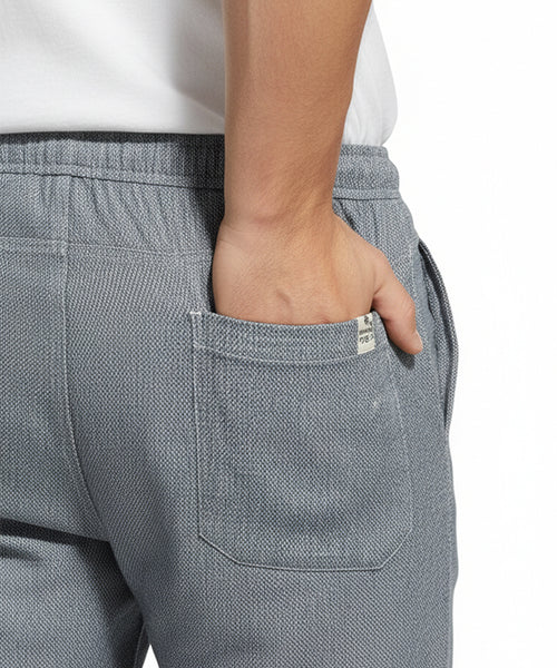 HR Clothing Men's Linen Trousers - Texture Blue LWR-0537