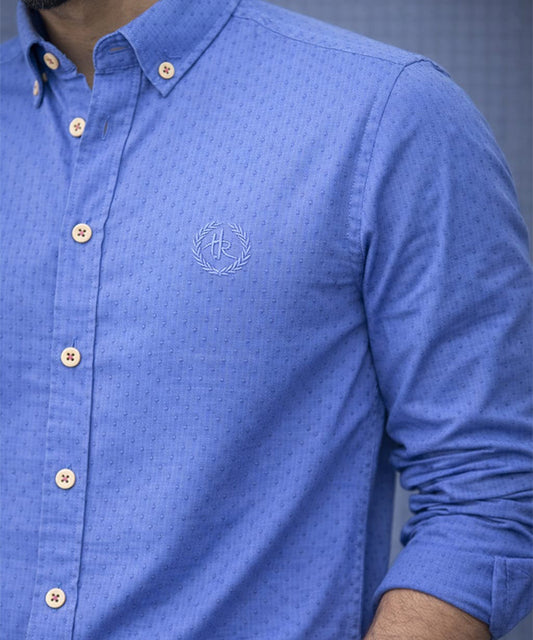 Men's Casual Shirt - Shc-1063 Dotted Blue