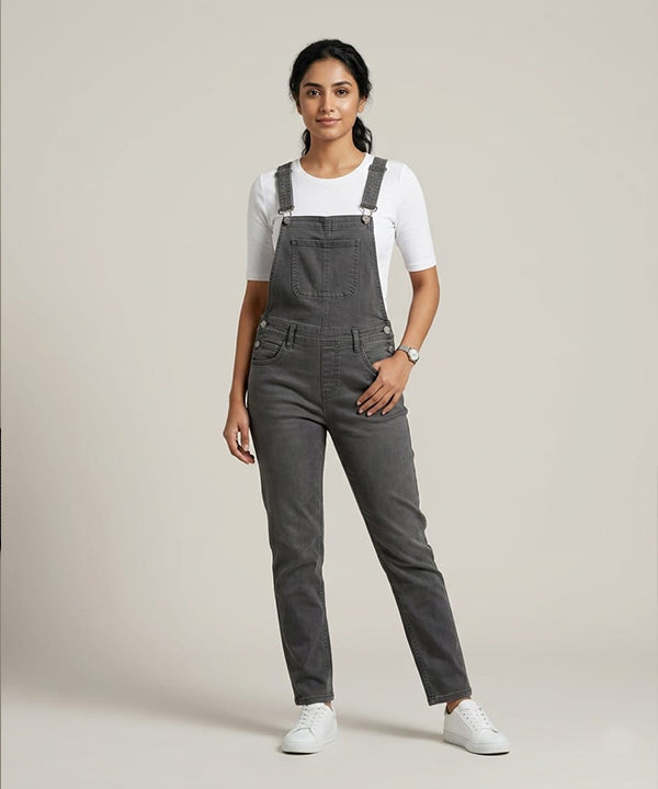 HR Clothing Women's Denim Rompers – Grey - DG-0003
