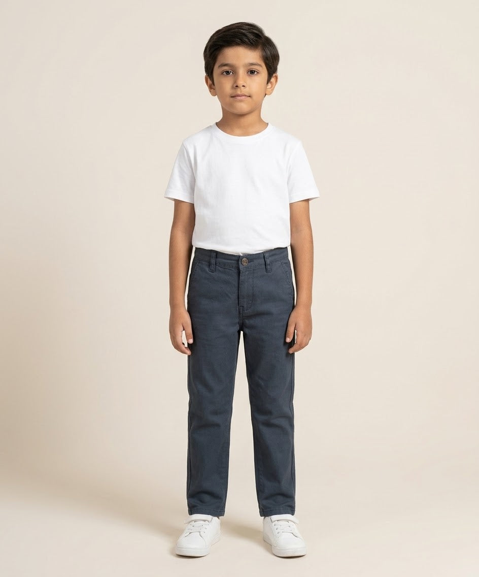 Kids Cotton Texture-Navy Chino Pant - Bcp-0052
