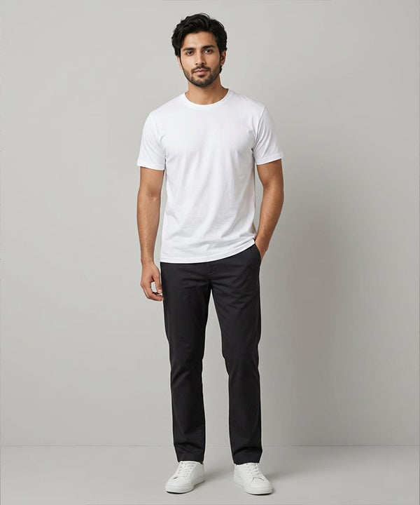 HR Clothing Men’s White Basic T-Shirt – TSH-7207