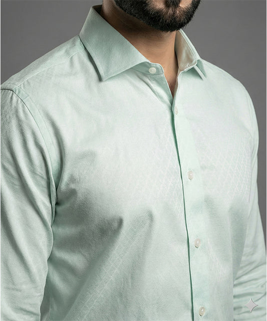 Men's Dress Shirt - Texture Green Dsh-0287