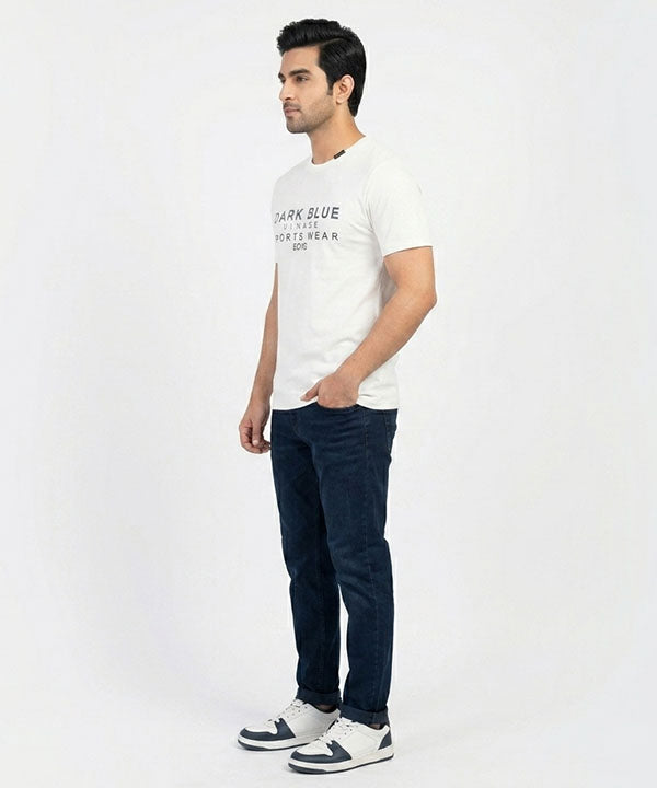HR Clothing Men’s Printed T-Shirt – White TSH-5879
