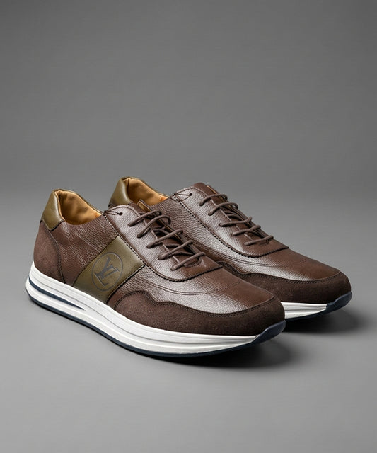 Leather Casual Sneakers Fw-0171 Coffee