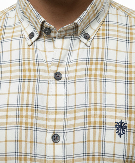 Men's Casual Shirt - Shc-1459 Yellow Chk