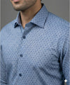 Men's Dress Shirt - Texture Blue Dsh-0289