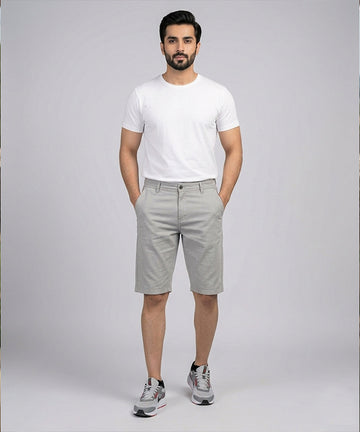 Men’s Summer Cotton Texture Grey Shorts- BR-0102