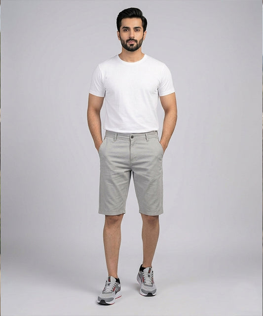 Men’s Summer Cotton Texture Grey Shorts- BR-0102