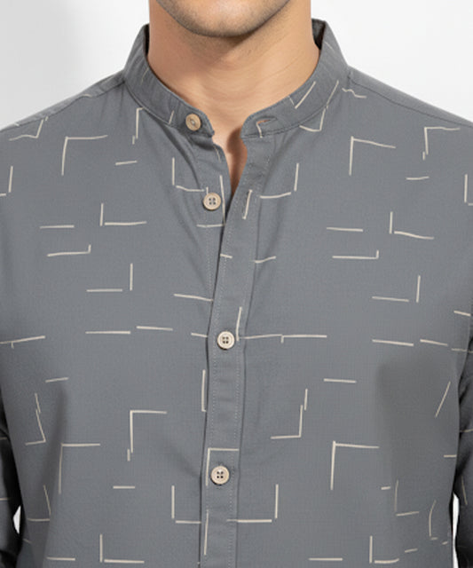 Men's Casual Shirt - Shc-1460 D-Gray
