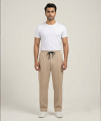 Men’s Smart Baggy Waffle Trouser– LWR-0711 Beige