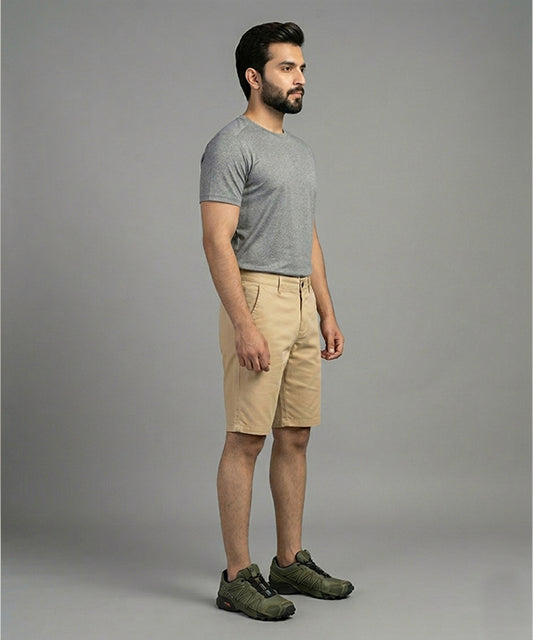 Men’s Summer Cotton Beige Shorts- BR-0112