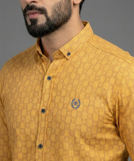 Men's Casual Shirt - Shc-1061 Printed Yellow