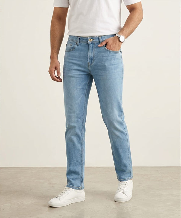 Men's Denim Straight Fit Jeans - Sky-Blue - JP-2261