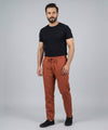 HR Clothing Men's Linen Trousers - Rust LWR-0537