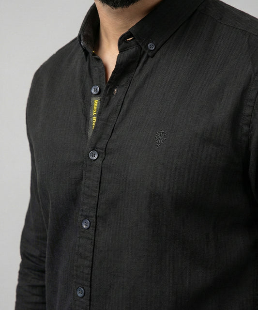 Men's Casual Shirt - Shc-1654 Black Stripe
