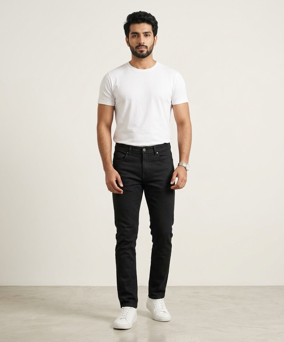 Men's Denim Slim Fit Jeans- Black JP-1880