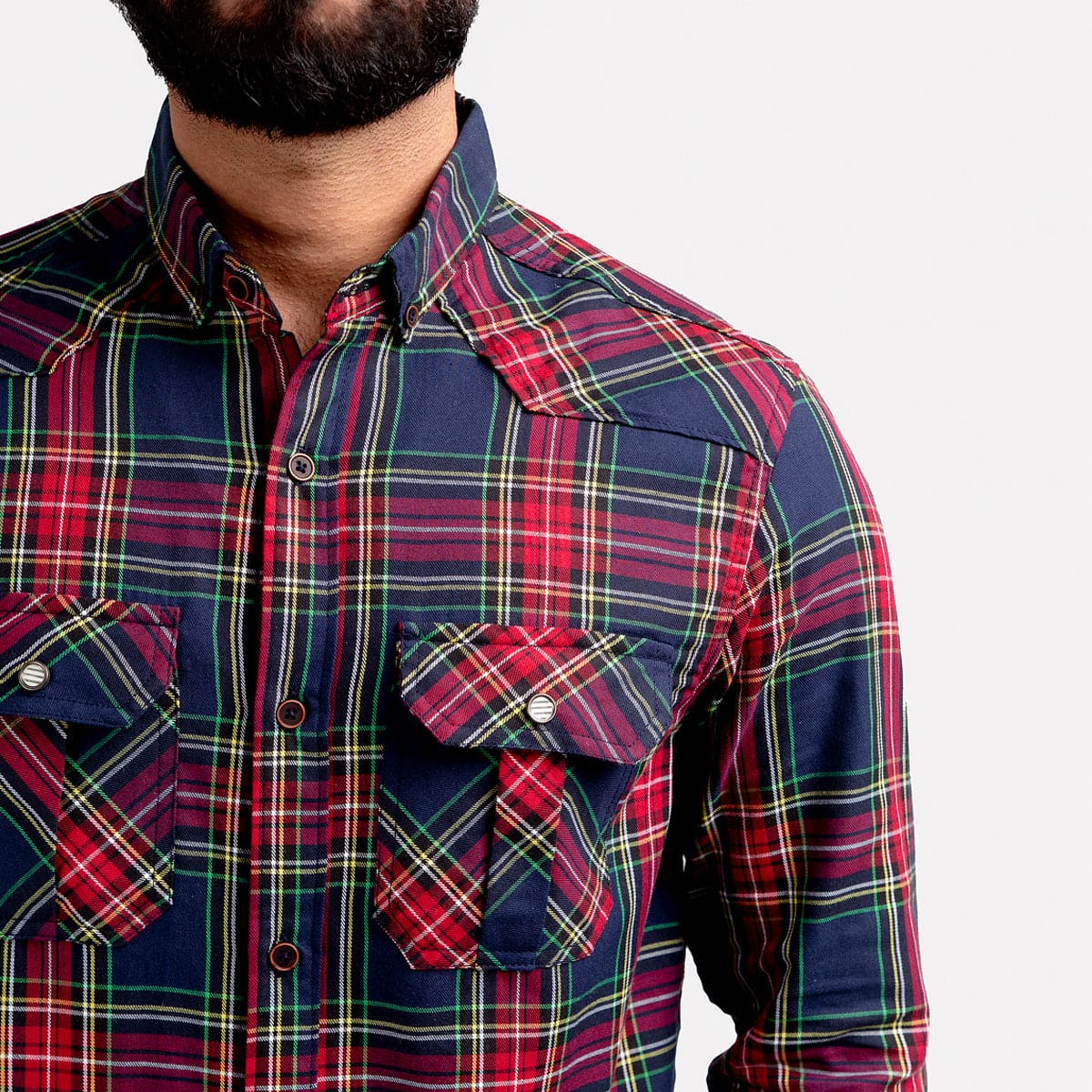 Men's Casual Checkered Shirt - Multi Shc-1980 (ORG)