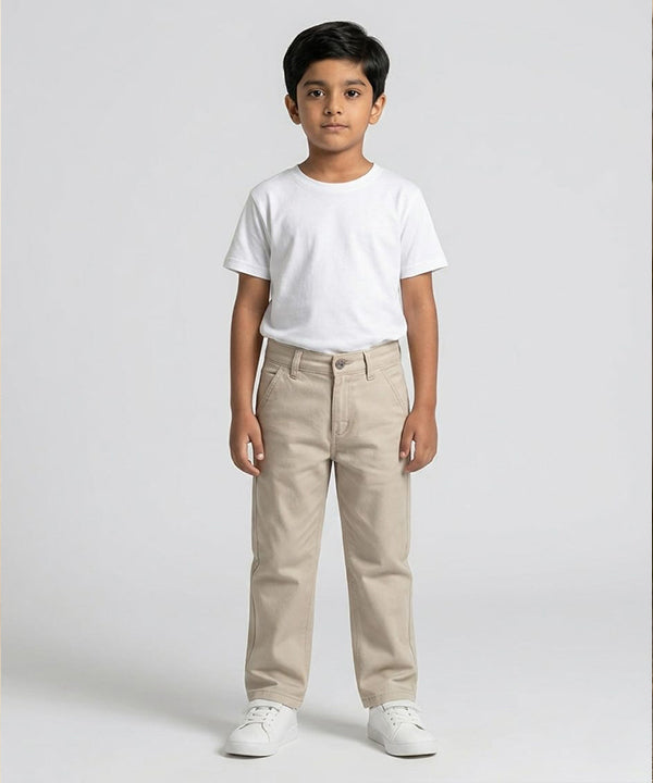 Kids Cotton Texture-Fawn Chino Pant - Bcp-0051