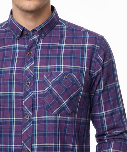 Men's Casual Shirt - Shc-1192 Blue Chk