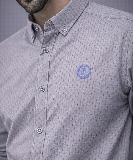 Men's Casual Shirt - Shc-1063 Dotted Grey
