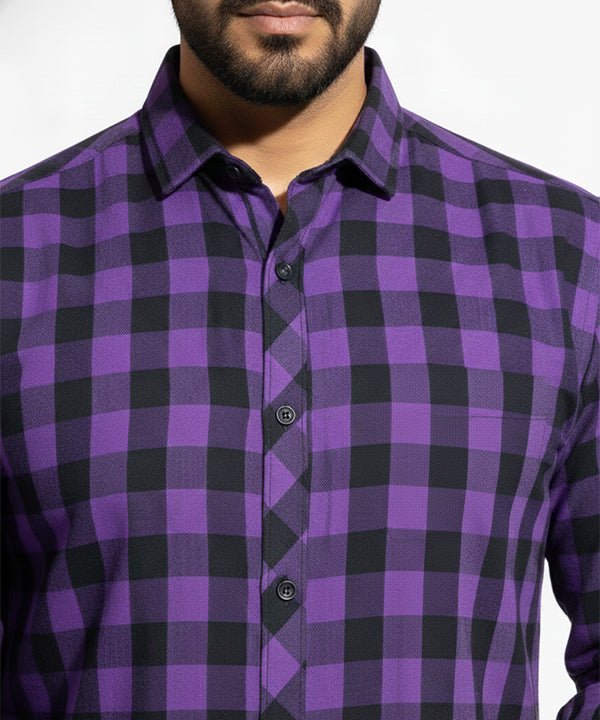 Men's Casual Shirt - Shc-0593 Purple check
