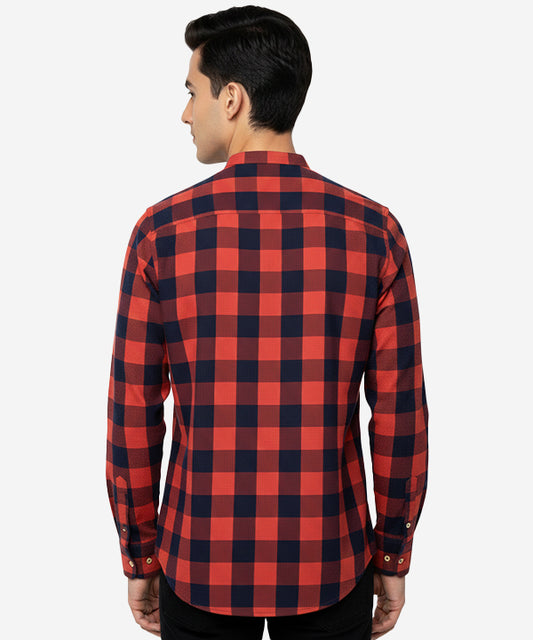 Men's Casual Shirt - Shc-1458 N-Red Chk
