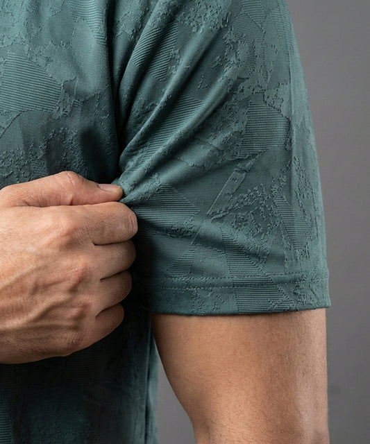 Men's T-Shirt Collar Green Tsh-7025