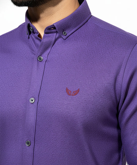 Men's Casual Shirt - Shc-1068 Dotted Purple