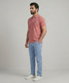 Premium Ribbed Collar Polo T-Shirt Pink TSH-7162