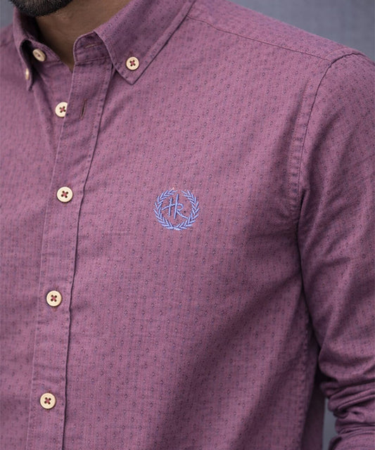 Men's Casual Shirt - Shc-1063 Dotted Maroon