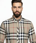 Men's Casual Shirt - Shc-1616 Beige Chk