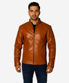 Men's Faux Leather Jacket Jk-0287 Mustard