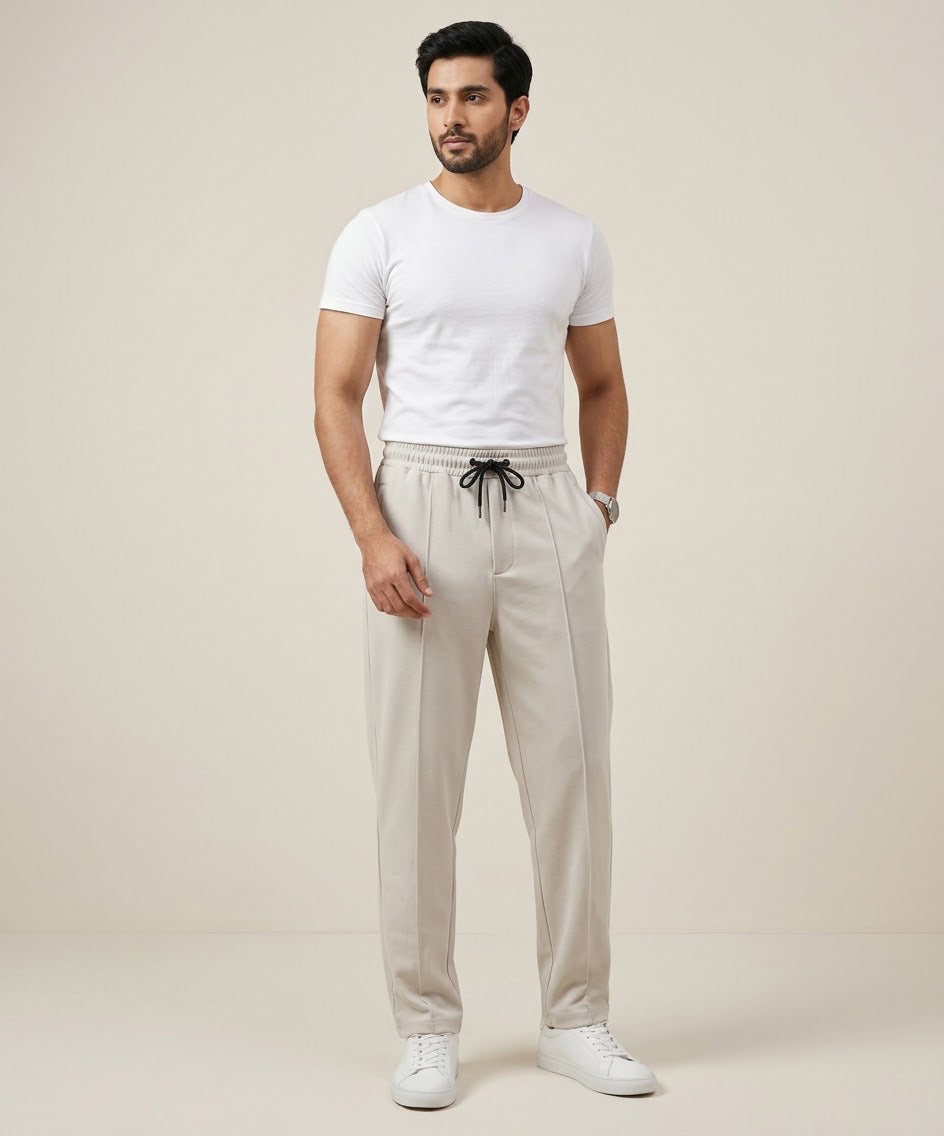 Men’s Inter Lock Smart Baggy Trouser– LWR-0714 Fawn