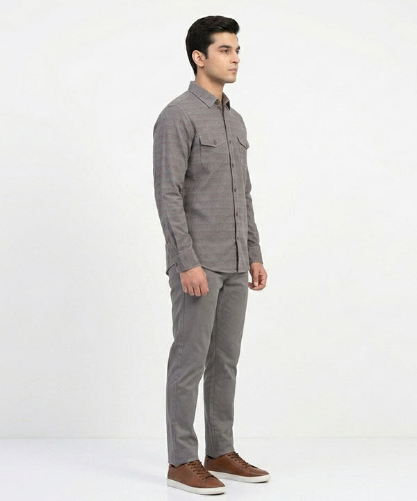 Men's Casual Shirt - Texture Grey Shc-1723 ORG