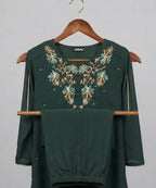 Women's Eastern Bottle Green Embroidered 2-piece 0006