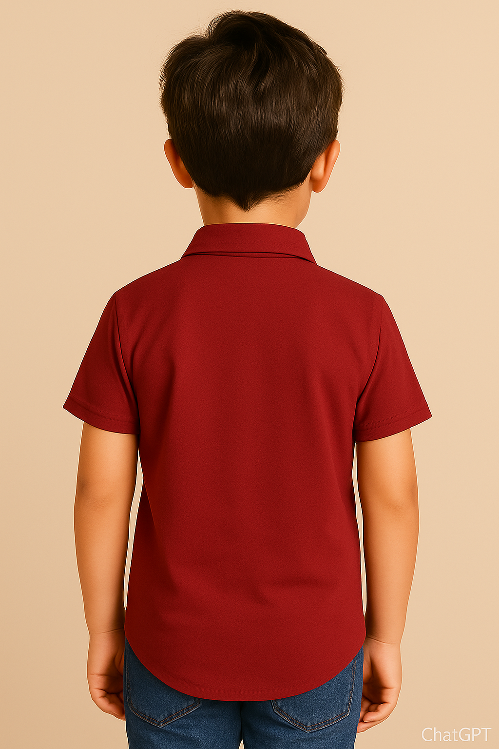HR clothing Kids Half Sleeves Shirt - Maroon BSH-0110
