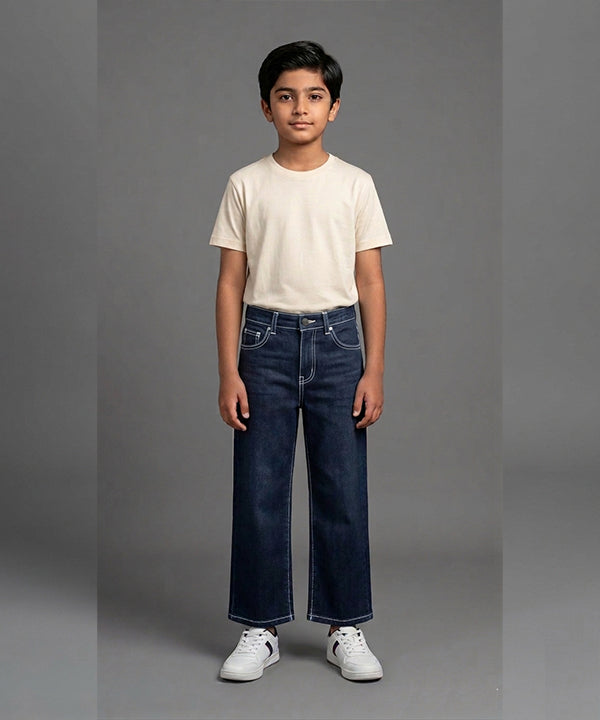Boys Navy Straigth Jeans - Bjp-0308