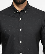 Men's Casual Shirt - Shc-1616 Black Dotted