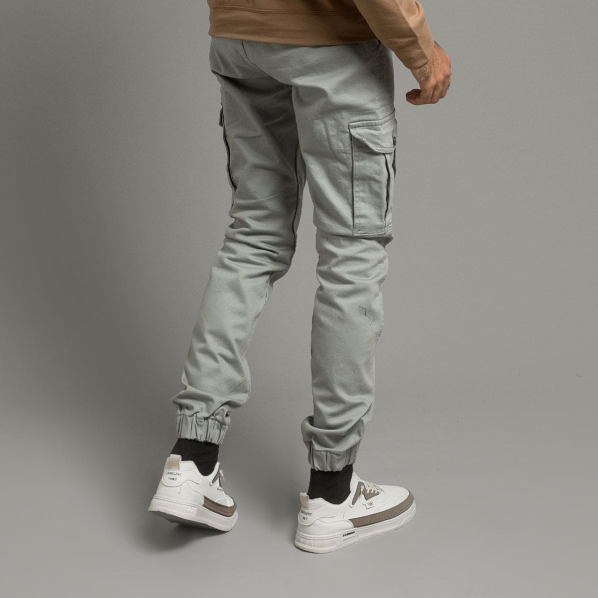HR Clothing Men's Cargo Trousers - Light Grey LWR-0484