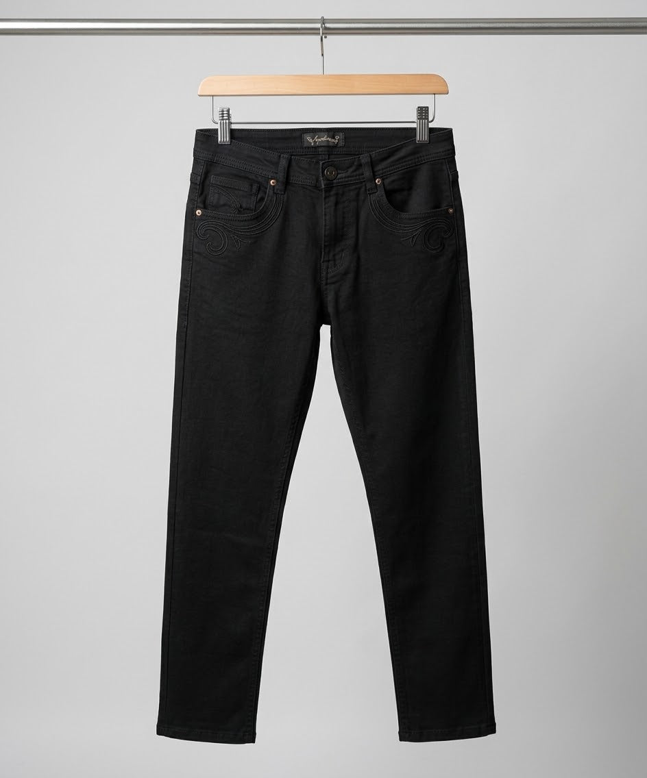Men's Denim Slim Fit Jeans- Black JP-1782