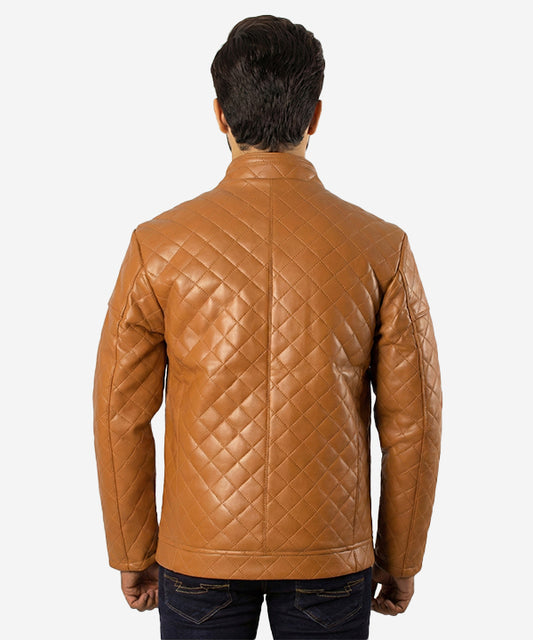 Men's Faux Leather Jacket Jk-0337 Camel