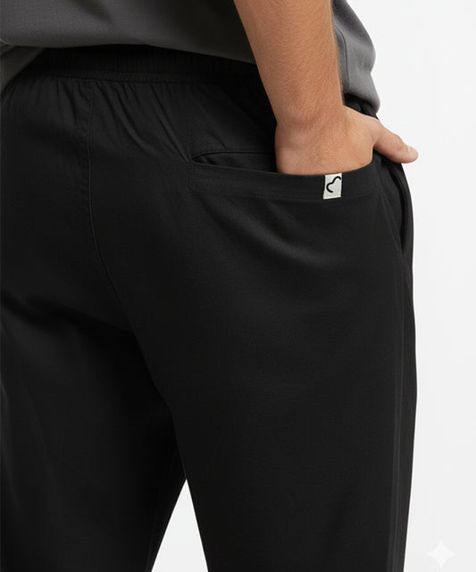 HR Clothing Men's Linen Trousers - Black