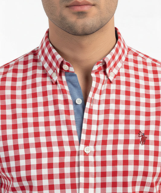 Men's Casual Shirt - Shc-1489 Red Chk
