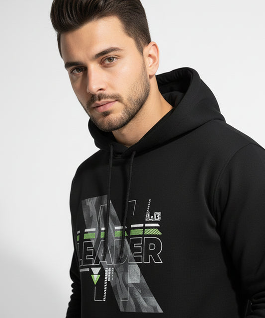 Men's Printed Hoodie - Black Tsh-5993