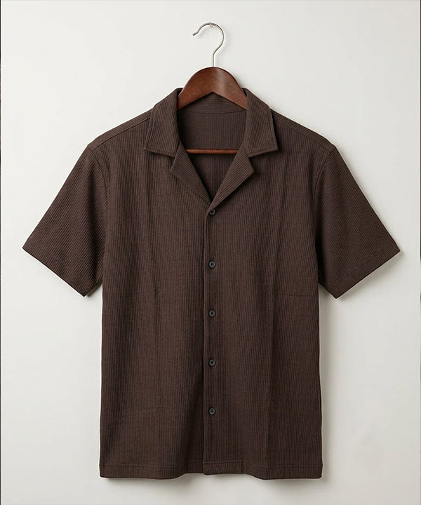 Men's Thermal Half sleves Shirt -Coffee-Brown Shc-3086