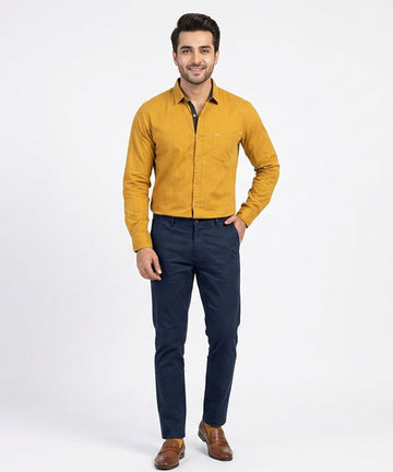 Men's Casual Shirt - Yellow Shc-1682 ORG