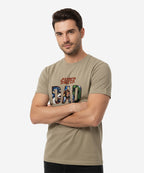 HR Clothing Men’s Super Dad Printed T-Shirt – Beige TSH-5921