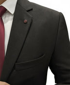 Formal Suit Gst-0127 Texture Black 2 Button